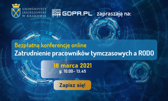 Bezpłatna konferencja online: „Zatrudnienie pracowników tymczasowych a RODO”