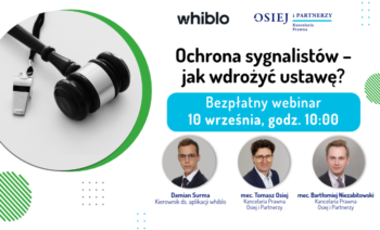 Ochrona sygnalistów – jak wdrożyć ustawę? Zapisz się na webinar!